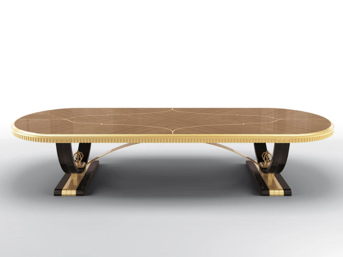 METROPOLIS WIDE - Oval walnut table _ BRUNO ZAMPA